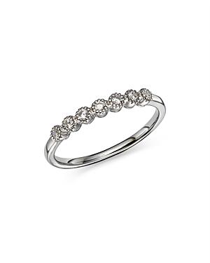 Bloomingdale's Diamond Milgrain Stacking Band In 14k White Gold, 0.15 Ct. T.w. - 100% Exclusive