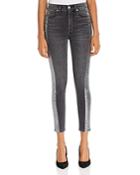 7 For All Mankind High-waist Ankle Skinny Jeans In Metallic Glitter Tux