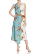Marella Elfo Asymmetric Color-blocked Floral Midi Dress - 100% Exclusive