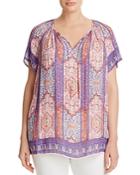 Lucky Brand Plus Tapestry Print Top