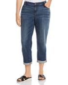Eileen Fisher Plus Cropped Boyfriend Jeans In Aged Indigo