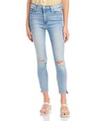 Mother The Stunner Zip Ankle Step Fray Jeans In Poisoned P