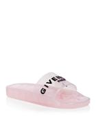 Givenchy Women's Transparent Logo Slide Sandals