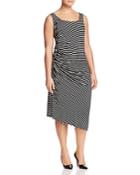 Vince Camuto Plus Stripe-print Ruched Dress