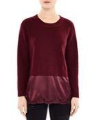 Sandro Aiela Silk-trimmed Layered-look Sweater