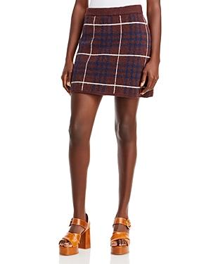 En Saison Plaid Knit Sweater Skirt