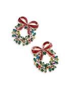 Baublebar Multi Stone Holly Jolly Wreath Drop Earrings