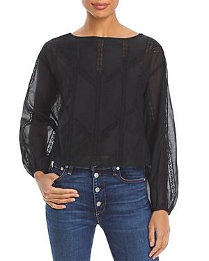 Rebecca Taylor Organza Sheer Sleeve Top