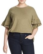 Vince Camuto Plus Ruffle Bell Sleeve Top