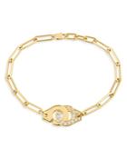 Dinh Van 18k Yellow Gold Menottes Diamond Chain Bracelet