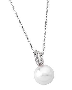 Majorica Simulated Pearl Pendant Necklace In Sterling Silver, 17