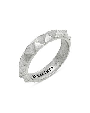 Allsaints Pyramid Stud Band Ring In Sterling Silver