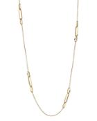 14k Yellow Gold Chain Link Station Necklace, 34