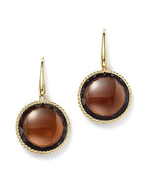 Roberto Coin 18k Yellow Gold Ipanema Round Earrings With Citrine