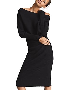 Reiss Lara Drape Knitted Bodycon Dress