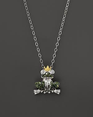 Diamond Frog Prince Pendant In 14k White And Yellow Gold, 18