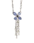 Alexis Bittar Future Antiquity Gray Slate Crystal, Imitation Pearl & Lucite Flower Statement Necklace, 20