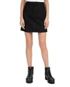 The Kooples Denim Mini Skirt In Black