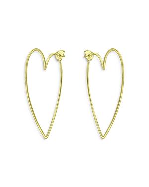 Aqua Heart Drop Earrings In 18k Gold-plated Sterling Silver - 100% Exclusive