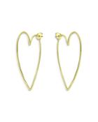 Aqua Heart Drop Earrings In 18k Gold-plated Sterling Silver - 100% Exclusive