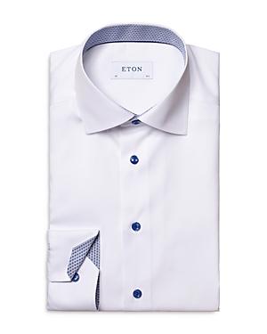 Eton Cotton Solid Convertible Cuff Slim Fit Dress Shirt