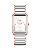 Rado Integral Quartz Stainless Steel And Rose Gold Pvd Watch With Diamonds, 40.1mm