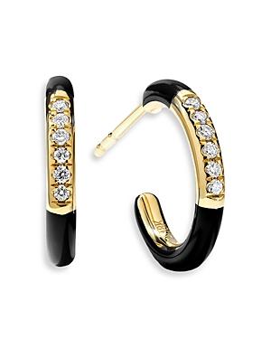 Ippolita 18k Yellow Gold Chimera Carnevale Stardust Diamond & Enamel Huggie Hoop Earrings
