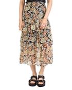 The Kooples Wanted Floral Midi Skirt
