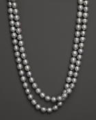 Cultured Grey Freshwater Pearl Long Necklace, 54