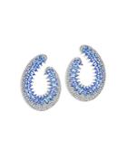 Hueb 18k White Gold Mirage Tanzanite & Diamond Front To Back Earrings