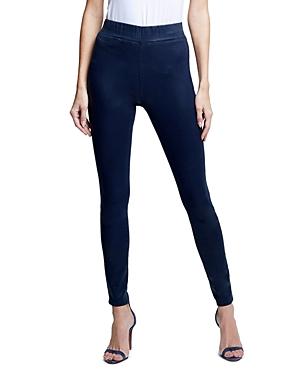 L'agence Rochelle High Rise Pull On Jeans In Navy Coated