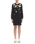 Whistles Floral-embroidery Sweater Dress
