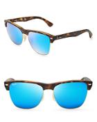 Ray-ban Mirrored Clubmaster Sunglasses, 57mm
