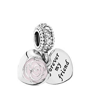 Pandora Charm - Sterling Silver, Cubic Zirconia & Enamel Forever My Friend Charm, Moments Collection