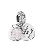 Pandora Charm - Sterling Silver, Cubic Zirconia & Enamel Forever My Friend Charm, Moments Collection
