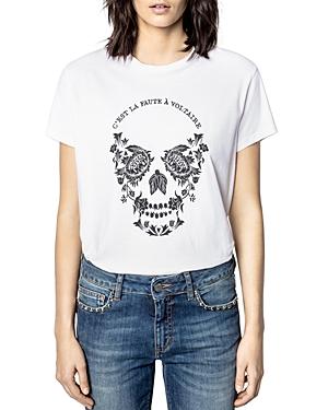 Zadig & Voltaire Zoe Skull Graphic Tee