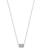 Bloomingdale's Diamond Princess & Round Halo Pendant Necklace In 14k White Gold, 0.25 Ct. T.w. - 100% Exclusive
