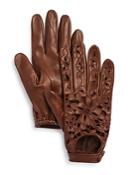 Portolano Embroidered Leather Driver Gloves