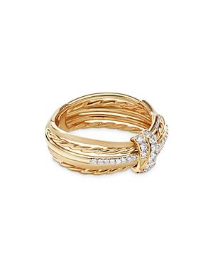 David Yurman 18k Yellow Gold Angelika Diamond Multirow Ring