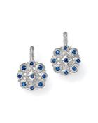 Judith Ripka Sterling Silver La Petite Snowflake Cluster Earrings With Sapphire