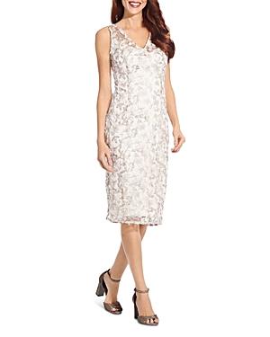 Adrianna Papell Sleeveless Embroidered Sheath Dress