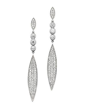 Diamond Drop Earrings In 14k White Gold, 1.75 Ct. T.w.