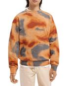 Scotch & Soda Cotton Blend Abstract Print Relaxed Fit Crewneck Sweatshirt