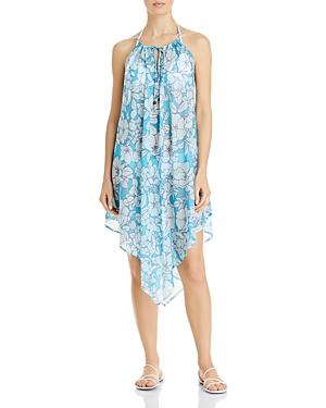 Echo Etched Floral Handkerchief Hem Dress