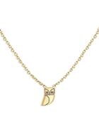 Zoe Chicco 14k Yellow Gold Itty Bitty Symbols Owl Pendant Necklace, 14-16