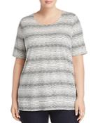 Eileen Fisher Plus Variegated Striped Tee