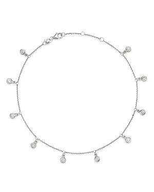 Bloomingdale's Diamond Bezel Droplet Ankle Bracelet In 14k White Gold, 0.50 Ct. T.w. - 100% Exclusive