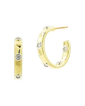 Freida Rothman Radiance Cubic Zirconia Studded C-hoop Earrings