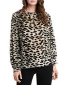 1.state Leopard Print Eyelash Sweater