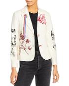 Libertine Silk Screen Melange Long Sleeve Blazer